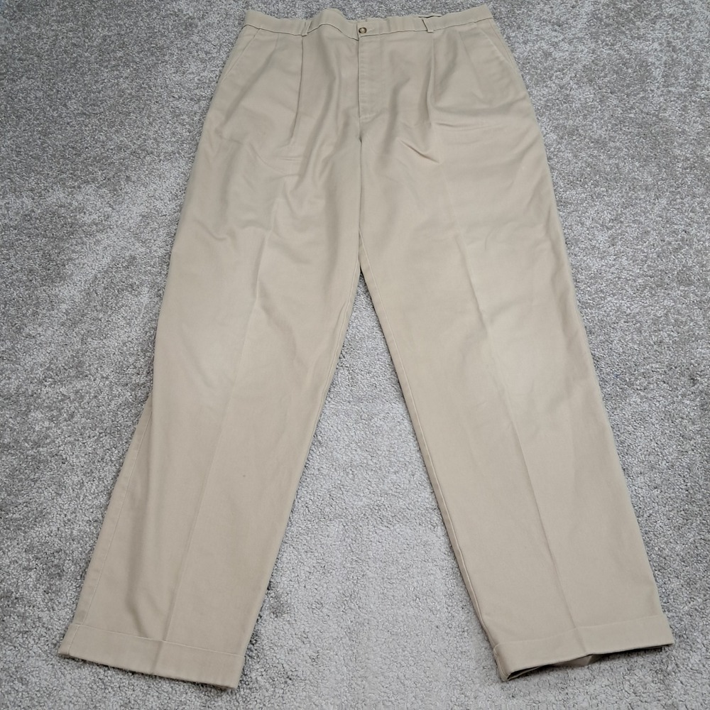 Haggar Black Label II Mens Vintage Pleated Khaki Chino Pants 40x34 Made in USA